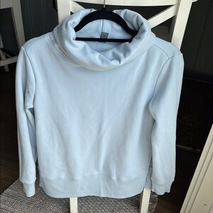 Joe Fresh Blue Turtleneck Sweater with Elegant Draped Neckline